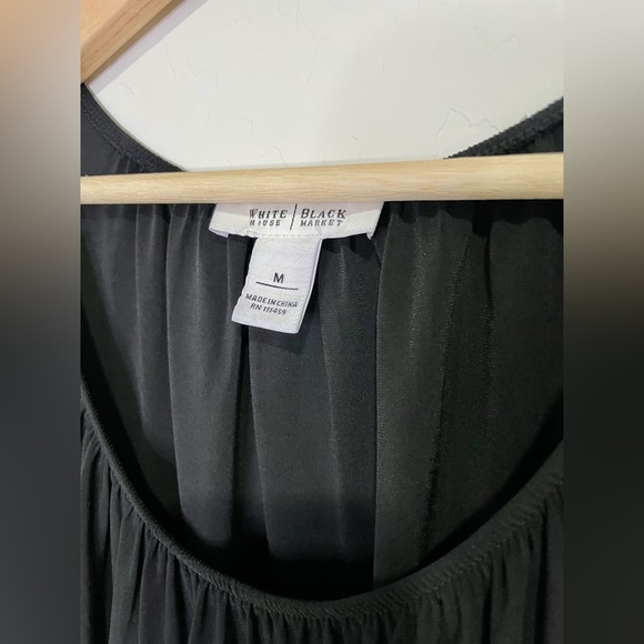 White House Black Market Black Swim Coverup Tank Dress Drawstring Gold - Medium - Picture 7 of 11